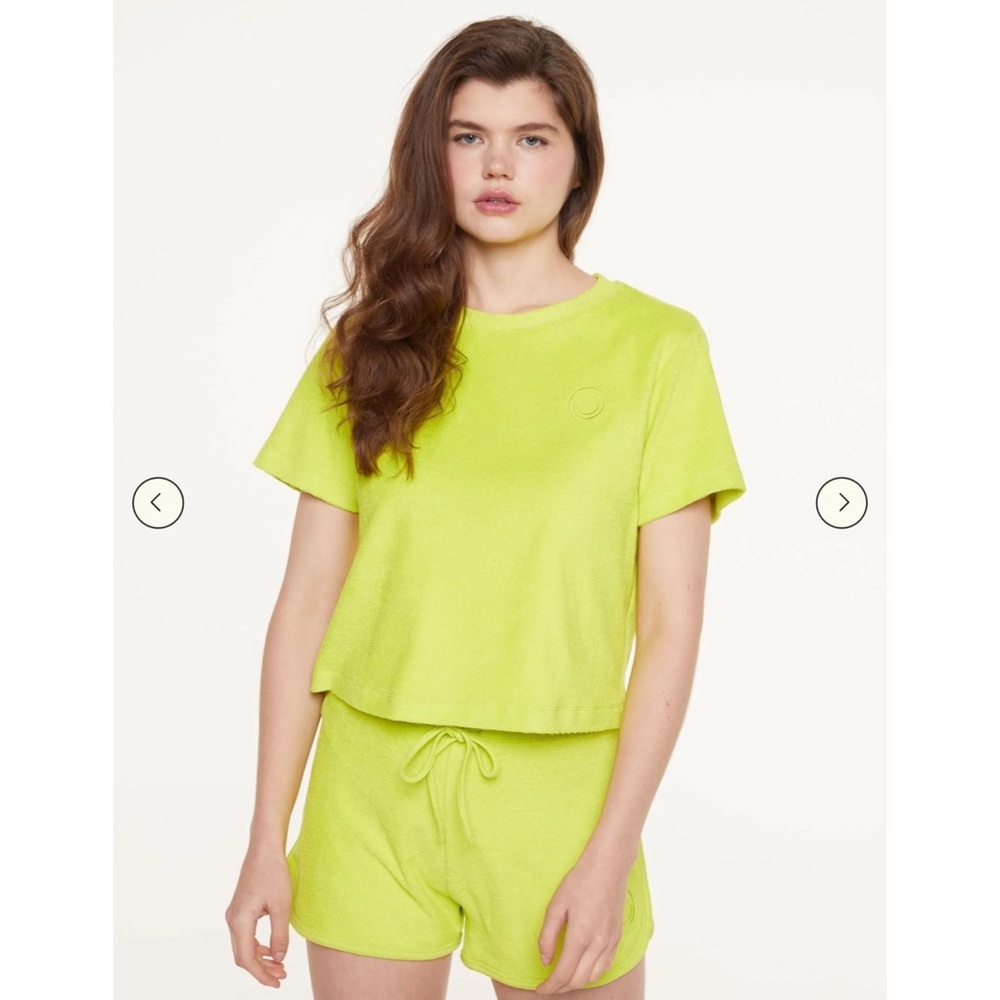 Cabana Terry Crop Tee - Green Flash